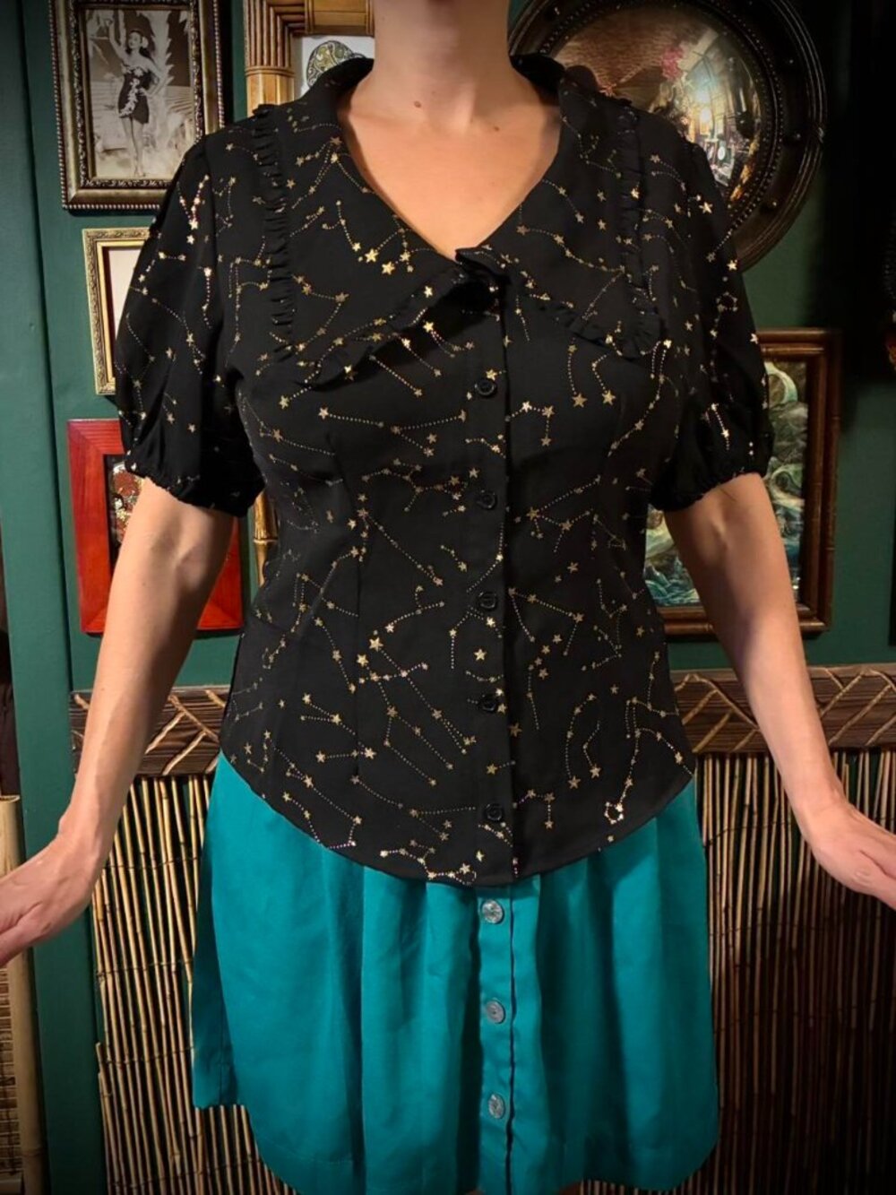 Black and Gold Stars blouse